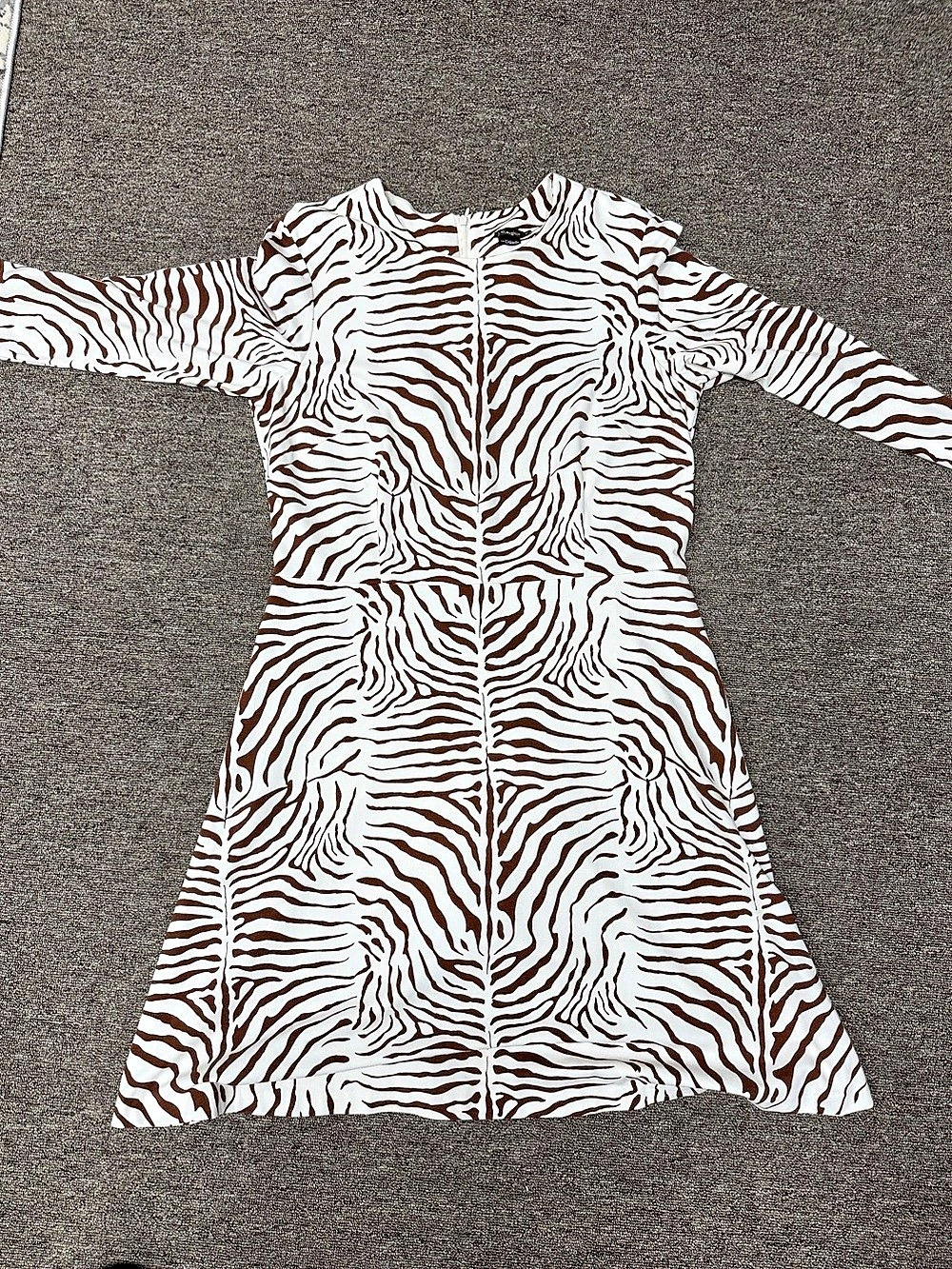 J.McLaughlin Zebra Print Mini Dress White & Brown XL